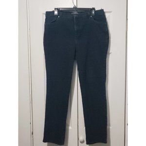 Gloria Vanderbilt Jeans Pants Women Size 16w Black Denim Fly Zip Skinny Leg